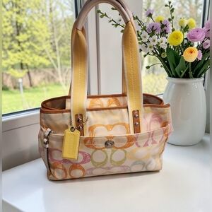 Coach Multicolor Signature Tote Bag
